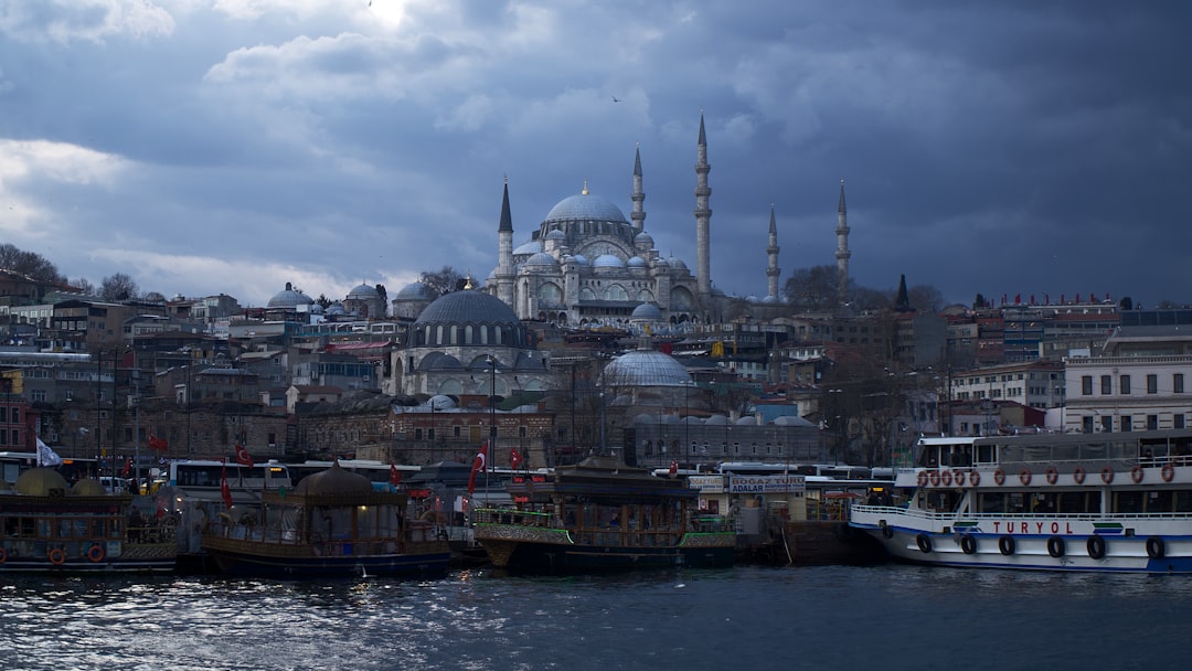 Istanbul skyline heavy rain storm clouds
