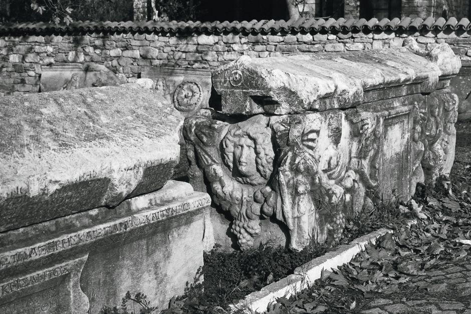 Kerameikos Cemetery Athens ancient tombs olive trees