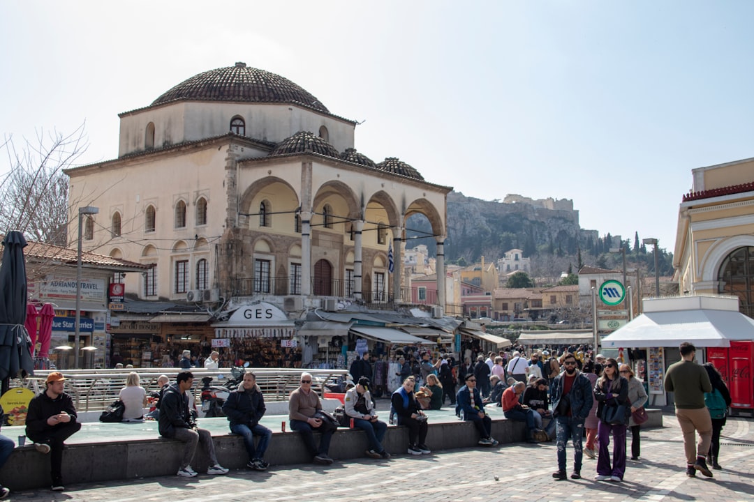 Crowded pharmacy queue in Athens Greece winter