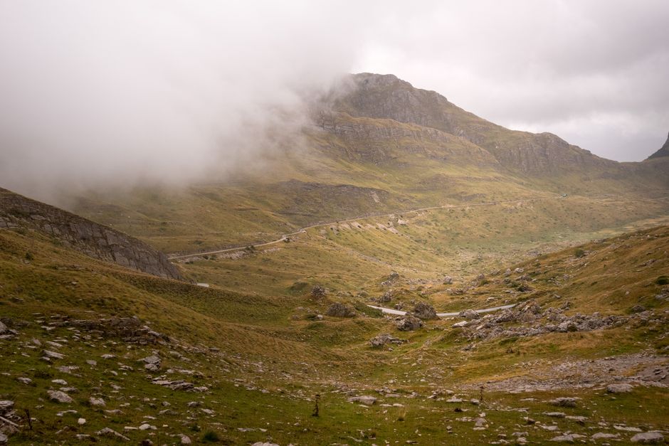 Sedlo Pass Montenegro mountain road panoramic view clouds