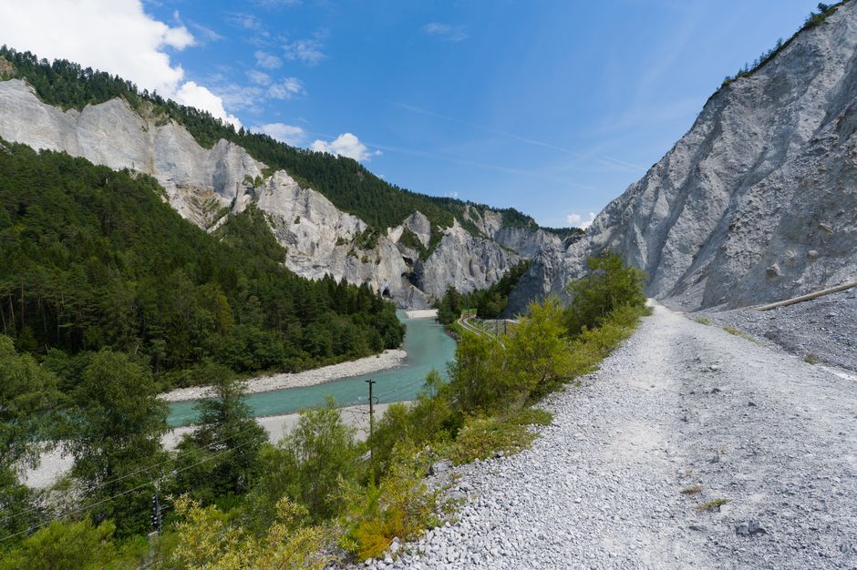 Hiking trail Danube riverbank Iron Gate Gorge rocky path