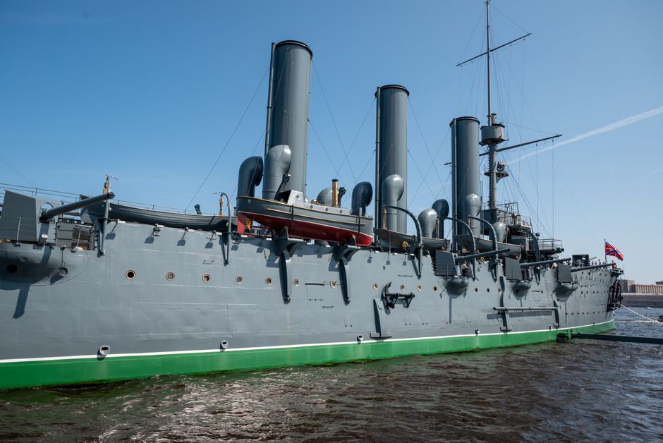 Russian warship firing artillery Caspian Sea night
