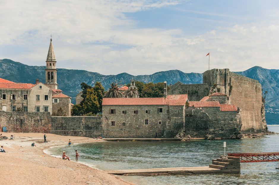 Kumbor Beach Budva Montenegro summer crowd