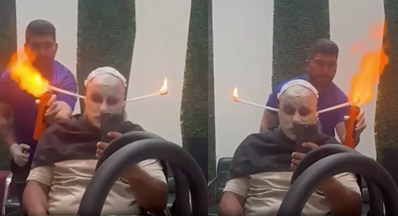 Turkish Barber Gives Legendary English Footballer an Unusual Experience