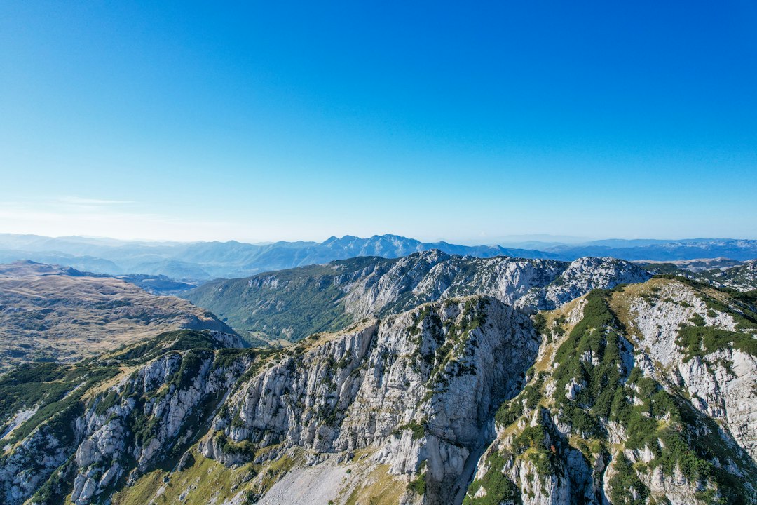 Žabljak town square Montenegro mountains background