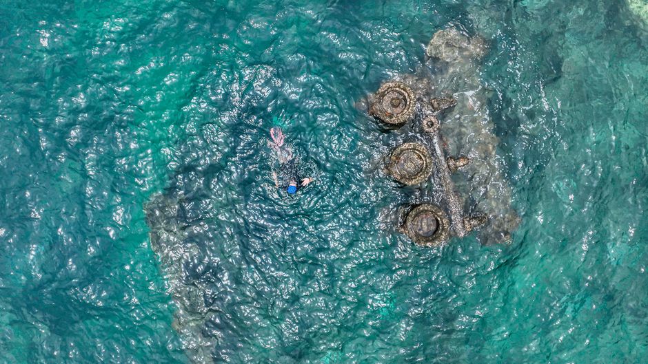 Caesarea Island Turkey underwater ruins columns coral