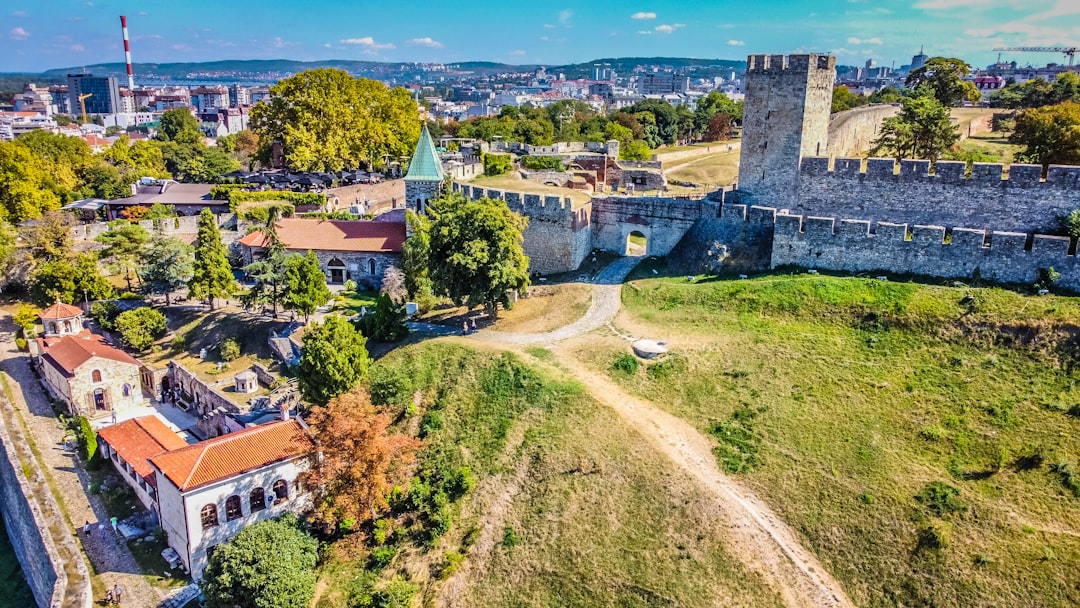 Belgrade Fortress Kalemegdan Serbia sunset Sava Danube confluence city skyline