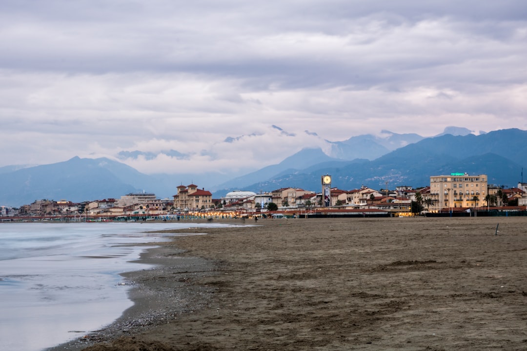 Tuscan coast highway Viareggio sunset