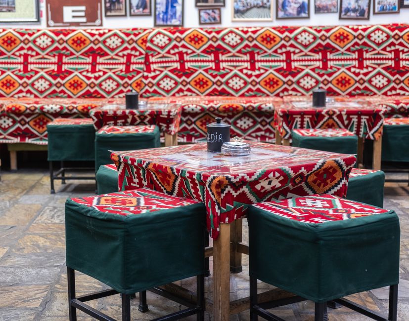 Cafe Ferhadija Mostar Bosnia Herzegovina traditional cafe interior local atmosphere
