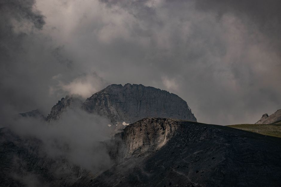 Enipeas Cave Mount Olympus Greece dark entrance rocky trail