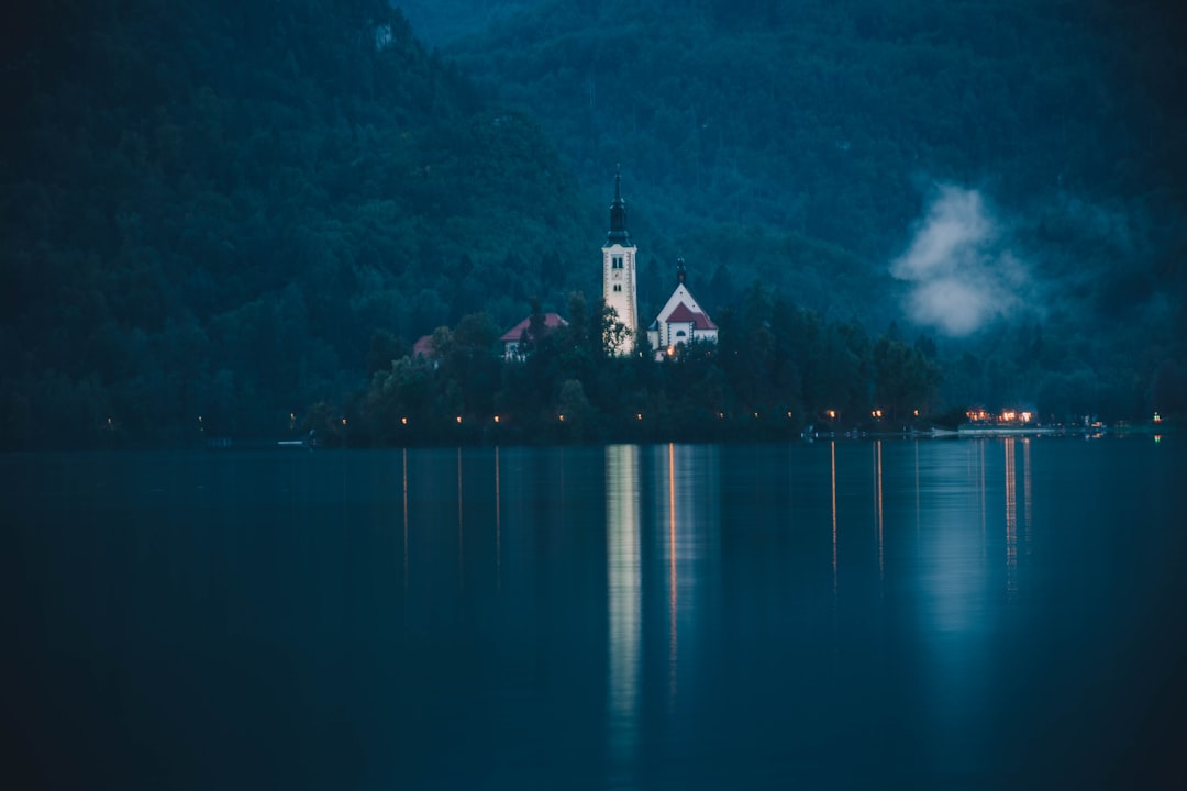 Bled Slovenia castle bar evening lake view