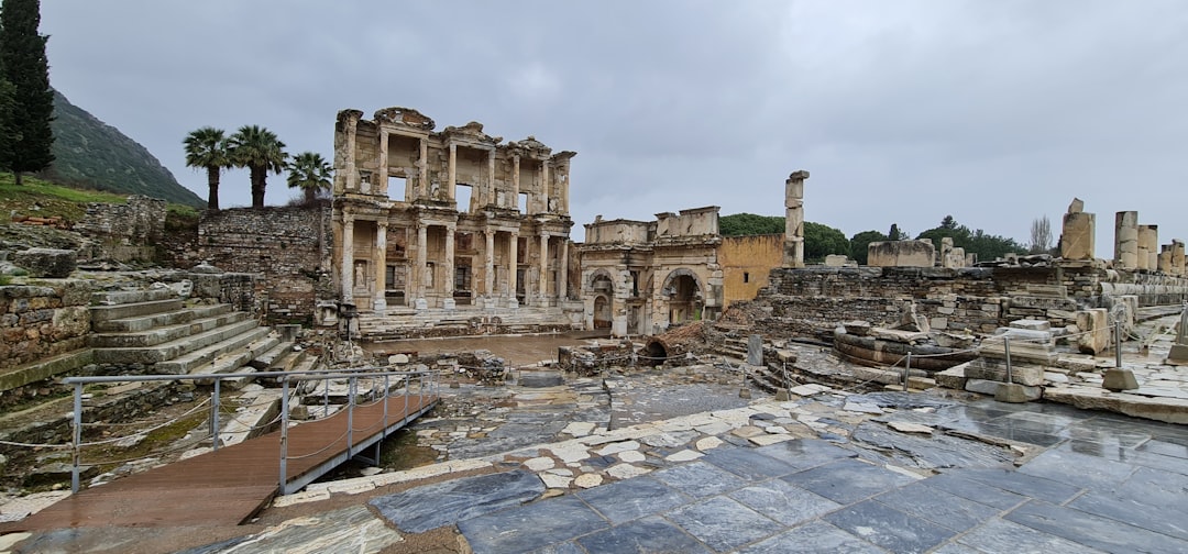 Ephesus ancient harbor Turkey ruins low tide