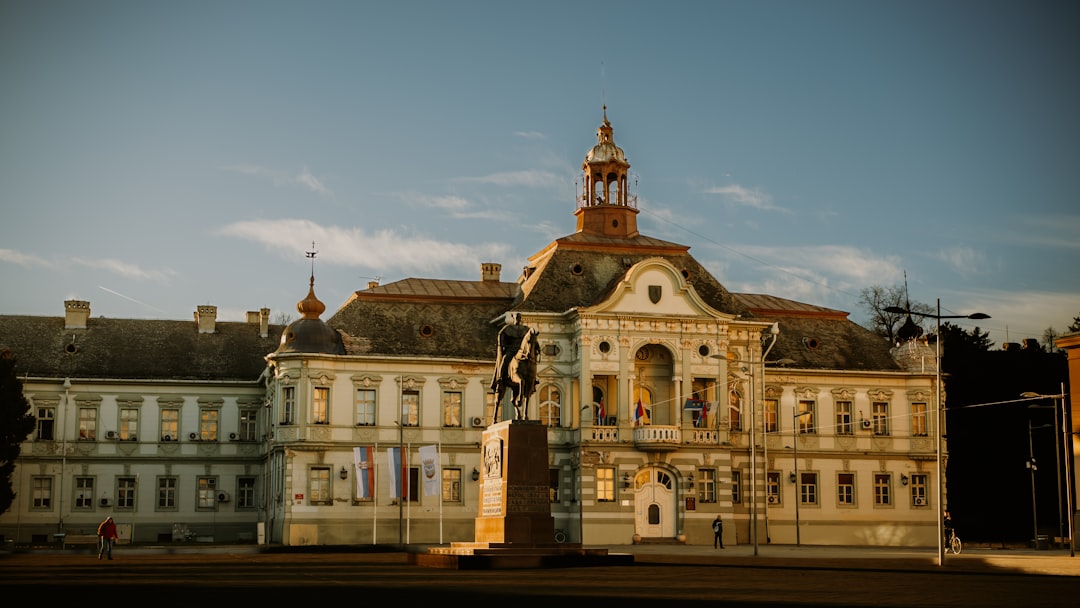 Ivanjica Serbia main square evening streetlights quiet atmosphere