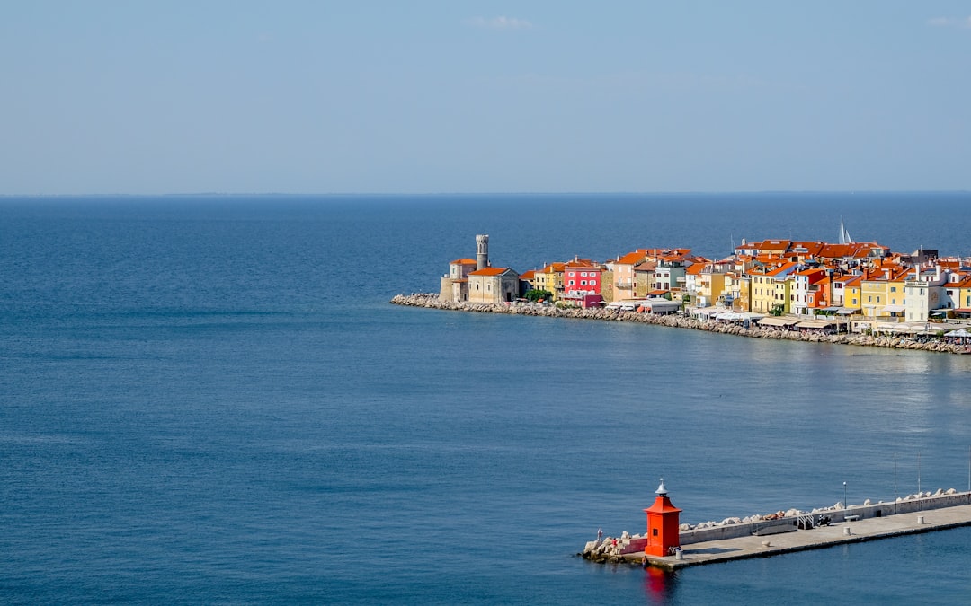 Tower of Saint Nicholas Piran Slovenia panoramic view Adriatic Sea