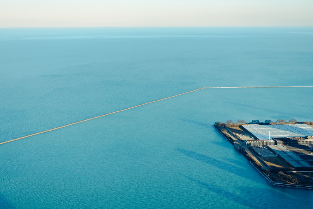 Hark Island oil platform Persian Gulf aerial view