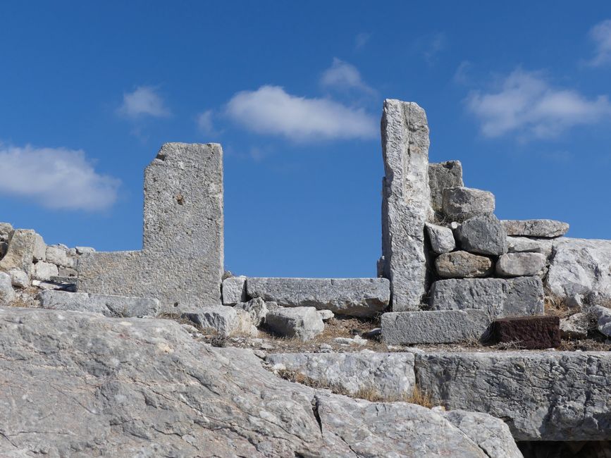 Ancient Anchialos ruins stone foundations coastal Greece