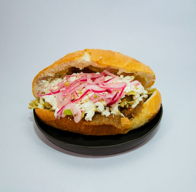 Sofia Bulgaria Banketa sandwich local street food