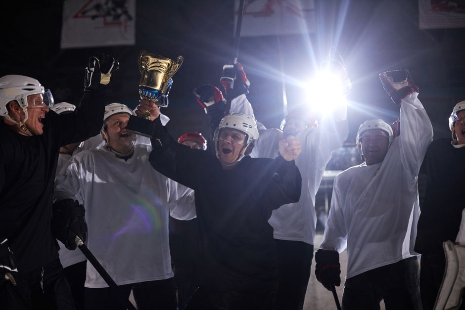 Stanley Cup trophy presentation ceremony arena