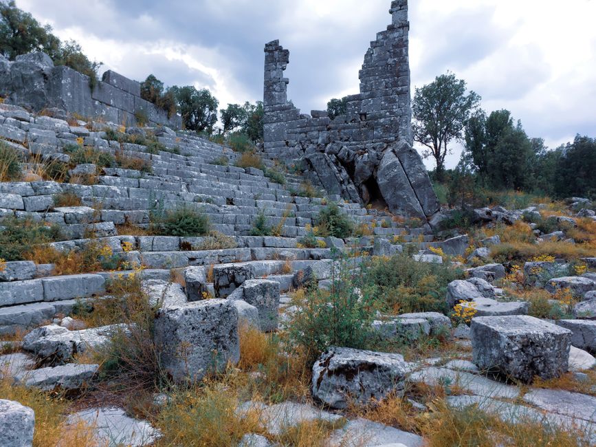 Butrint Albania ancient theater ruins green gardens