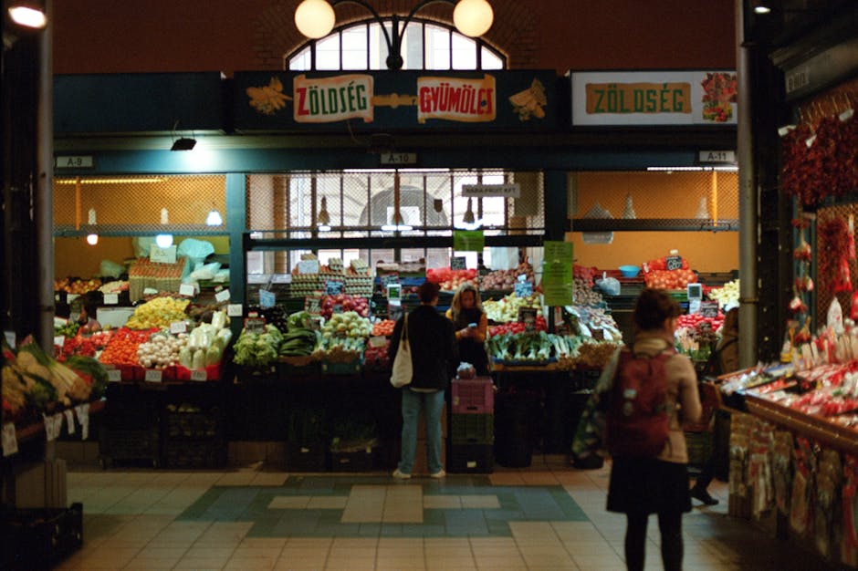 Plovdiv Central Market Hall interior fresh produce local food