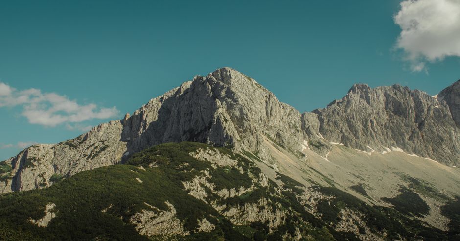 Via Dinarica trail Montenegro rocky ridge alpine meadow view