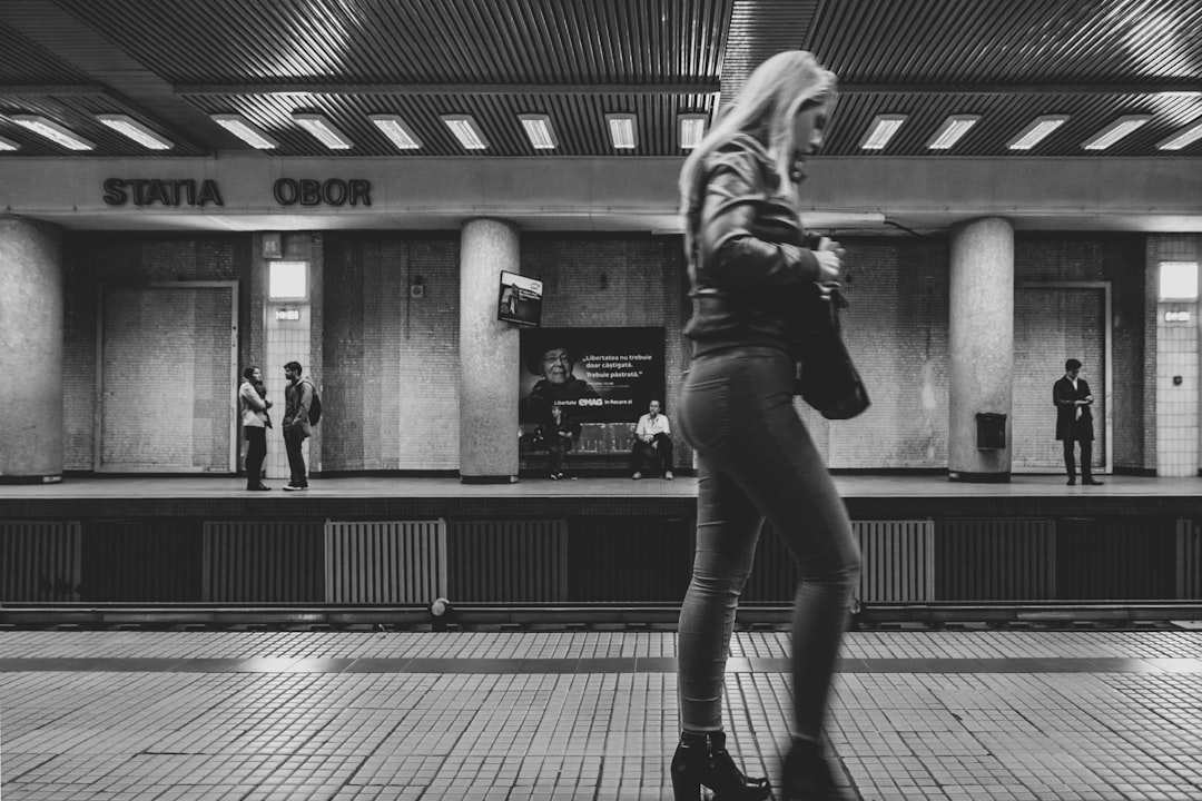Bucharest Metro station entrance security camera