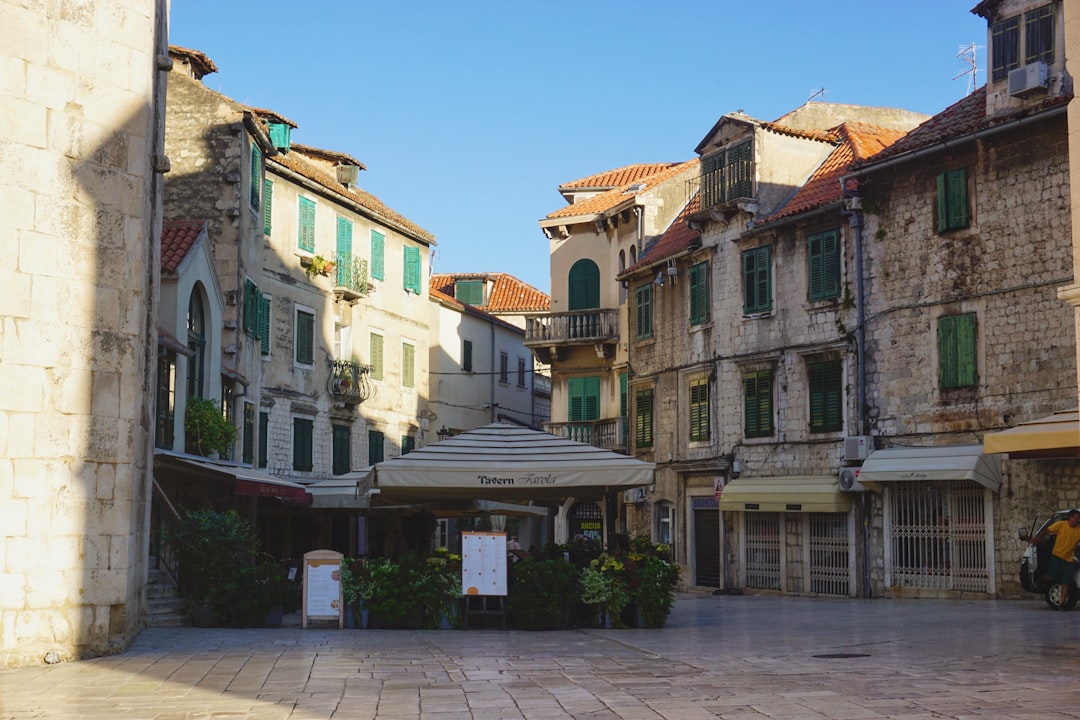 Zabljak Montenegro town square traditional stone houses
