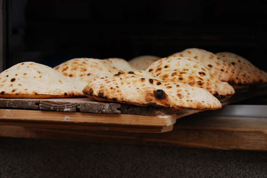 Sarajevo burek flatbread sliced fresh bakery window
