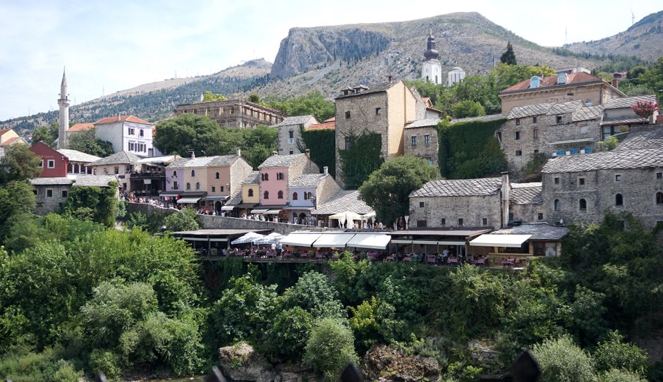 Stolac village Bosnia stone houses wooden roofs traditional architecture