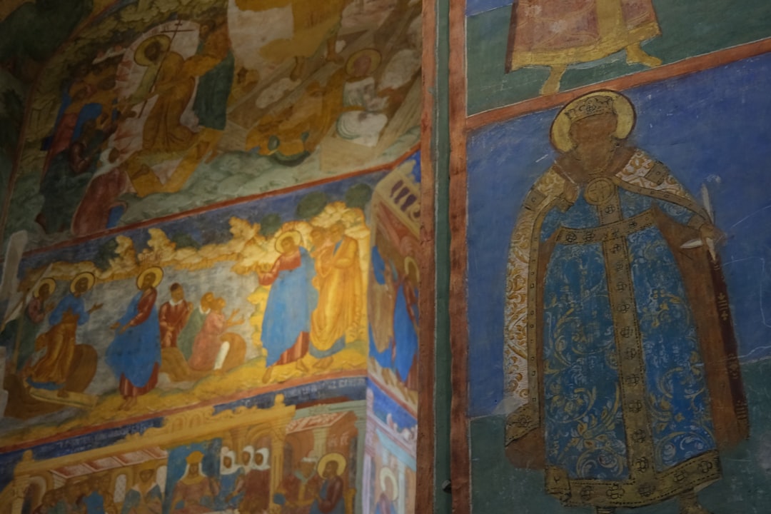 Horezu Monastery Main Church interior frescoes candlelight