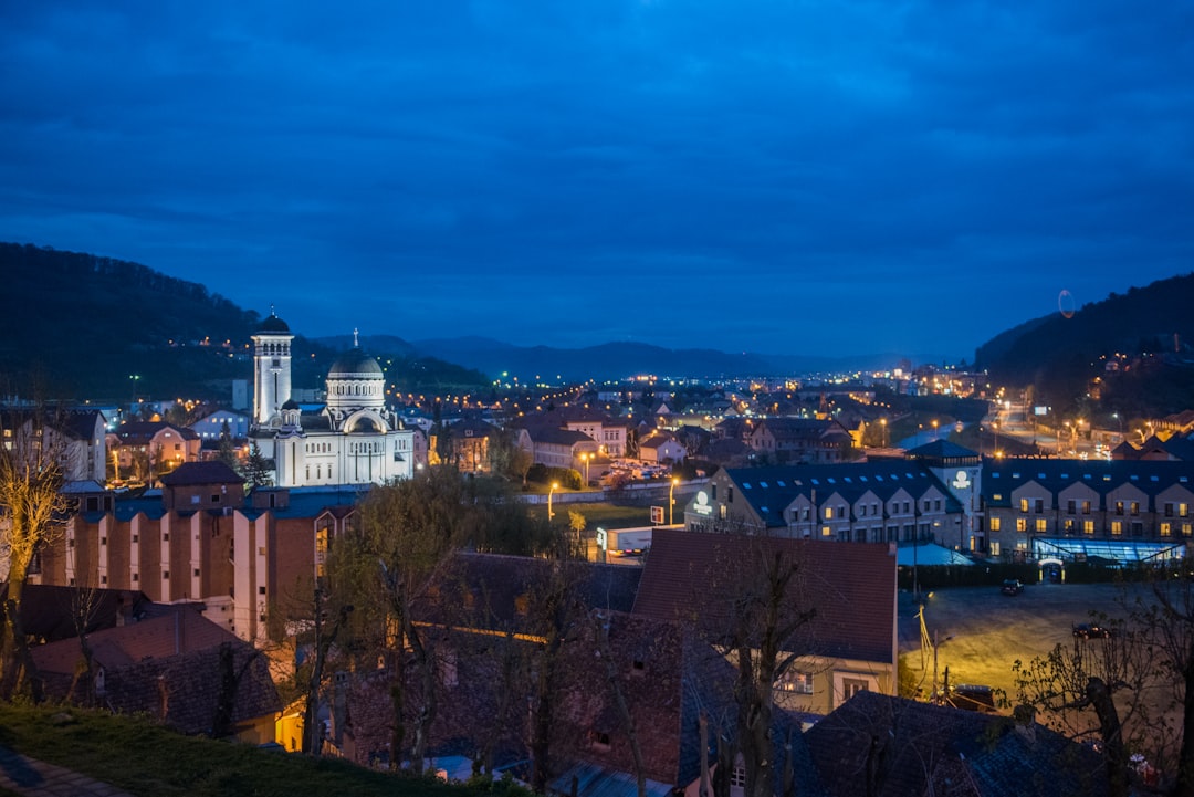 Sibiu Romania nightlife street bars evening lights