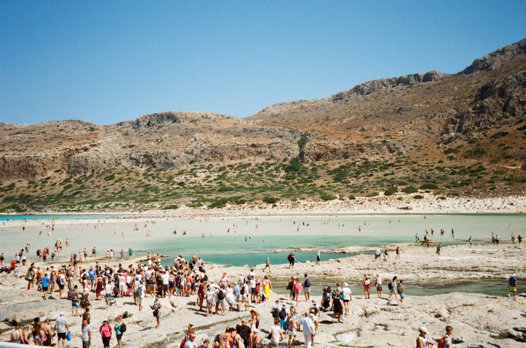 Crowded beach Greece summer heatwave