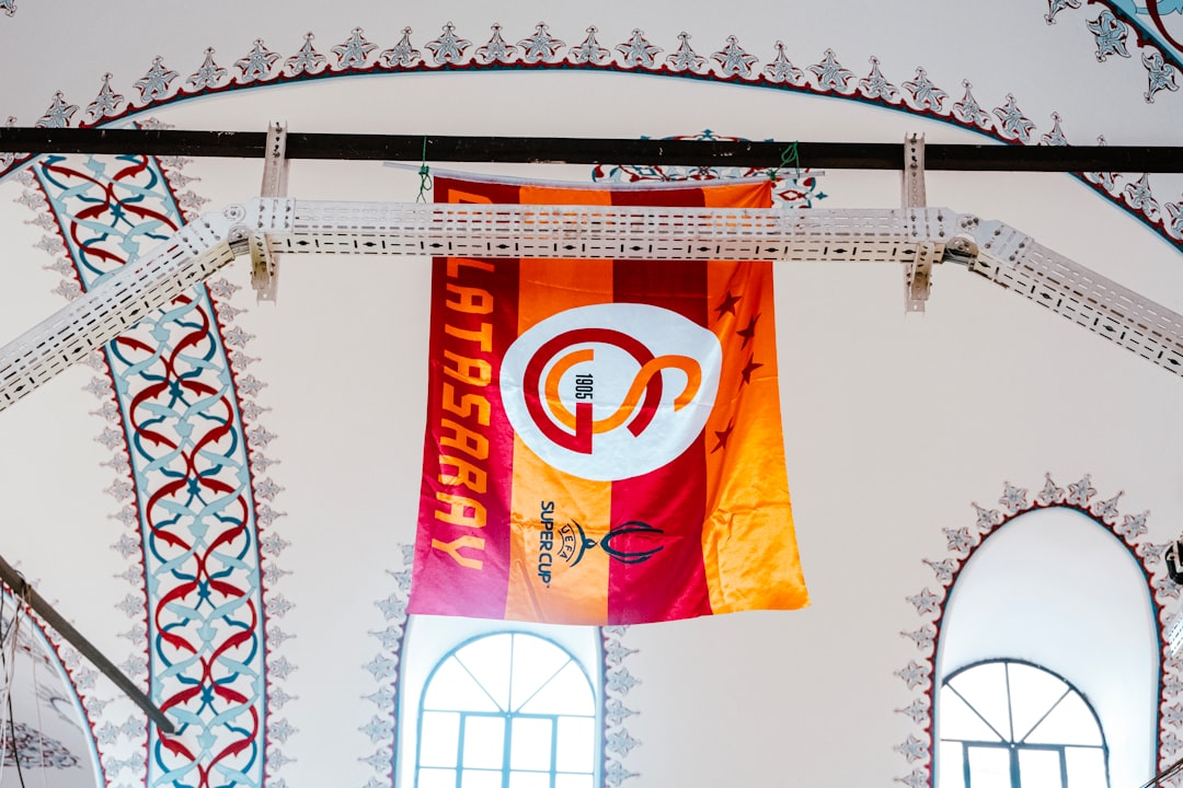 Galatasaray fans celebrating with flags in Istanbul