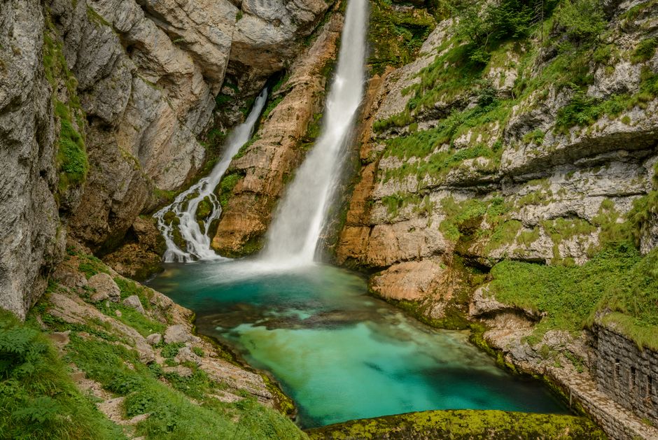 Logar Valley Slovenia forest river waterfall