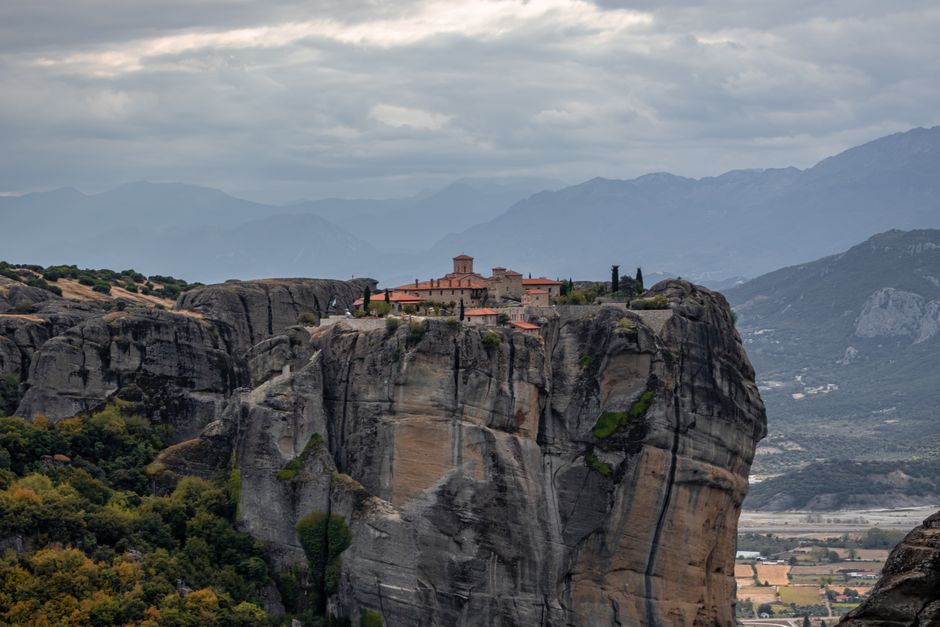 Agia Triada Monastery Meteora Greece secluded chapel cliffside view