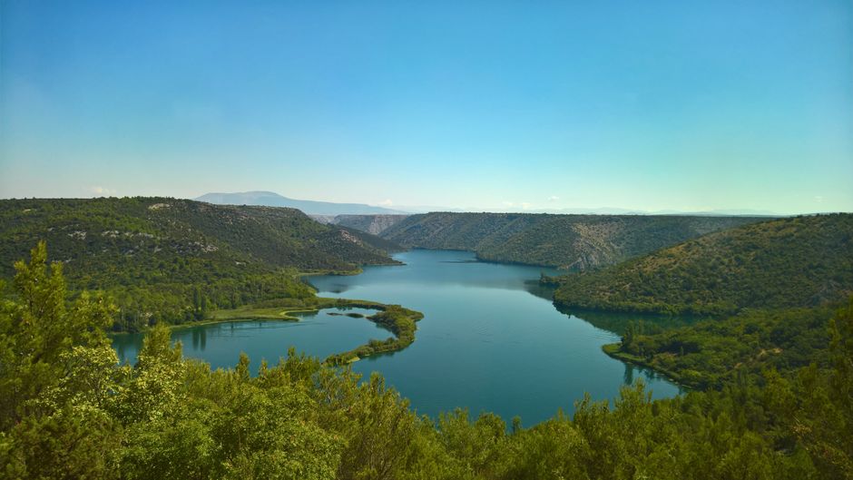 Map view of Una National Park hiking trails and river course