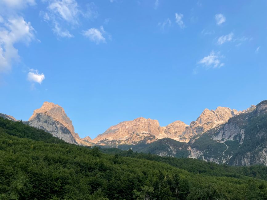 Valbona Valley Albania green meadows river view
