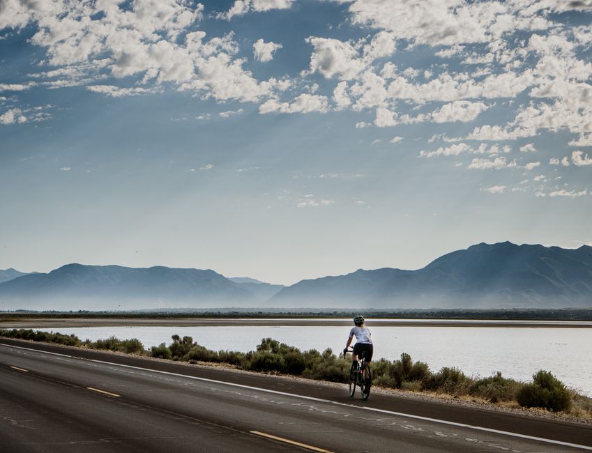Cres Island Vrana Lake cycling road reflection