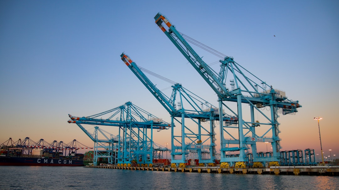Shipping containers at US port of Los Angeles