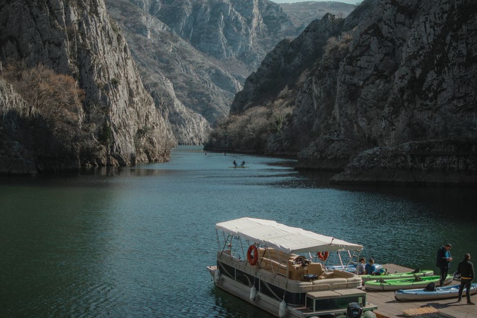 Risan gorge Montenegro narrow fjord cliffs kayak paddling