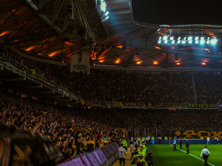 Red Star Belgrade stadium crowd night match