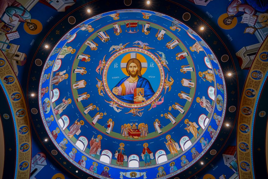 Prophet Elijah icon Greek Orthodox church interior
