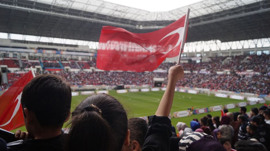 Croatian fans cheering national team stadium