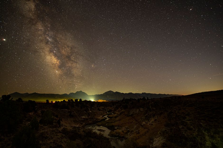 Triglav National Park Slovenia night sky stars milky way mountain silhouette