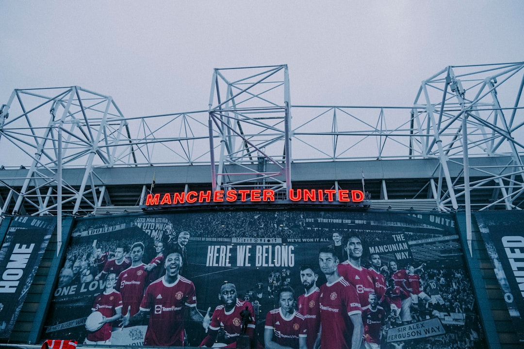 Manchester United stadium Old Trafford crowd night