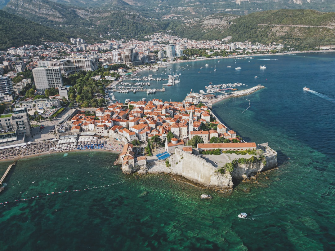 Budva Old Town Montenegro stone walls panoramic view bay