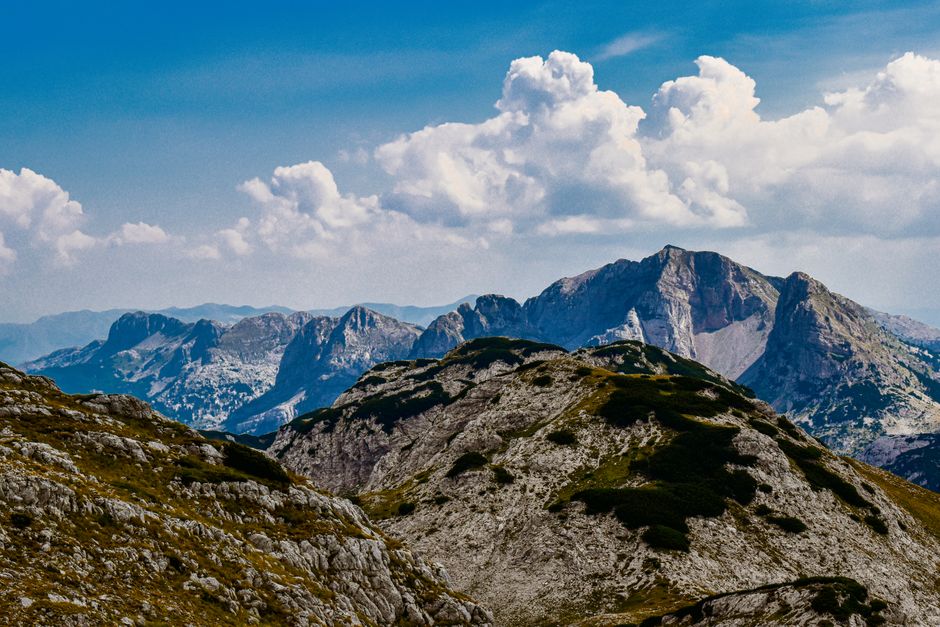 Maglić Mountain peak Bosnia black rock summit panoramic view alpine meadows