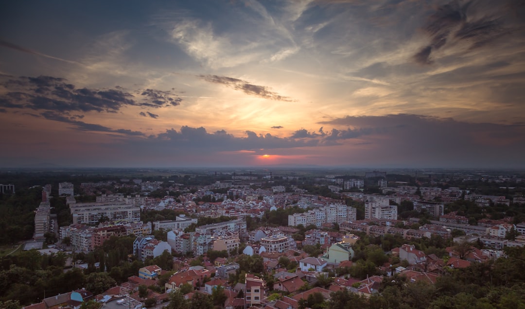 Plovdiv Nebet Tepe fortress view sunset city panorama
