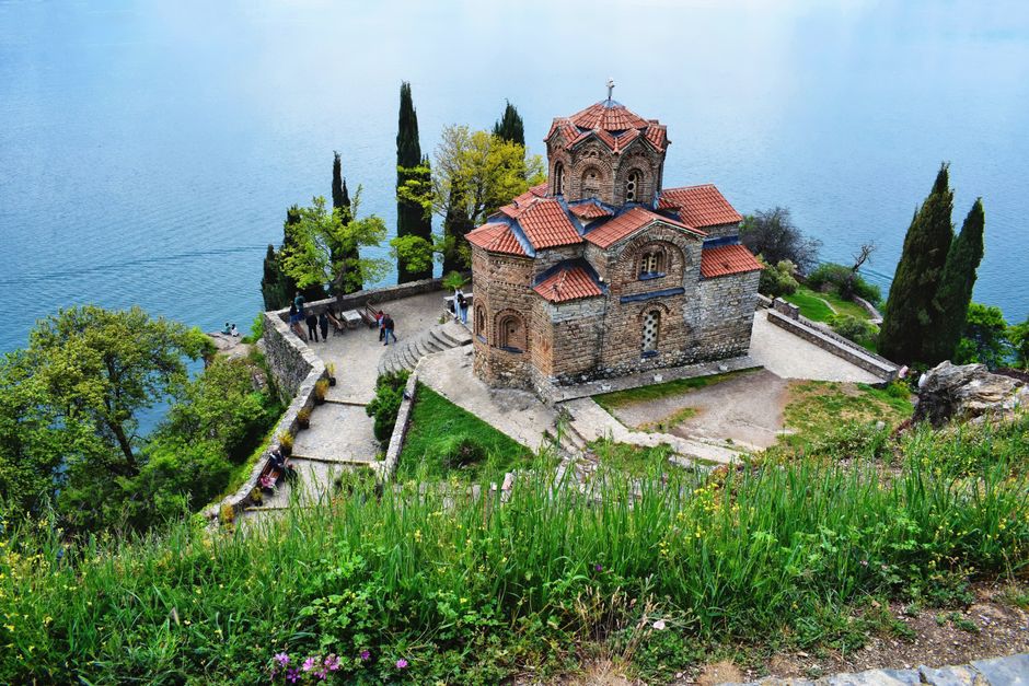 St Panteleimon Monastery Ohrid hilltop view