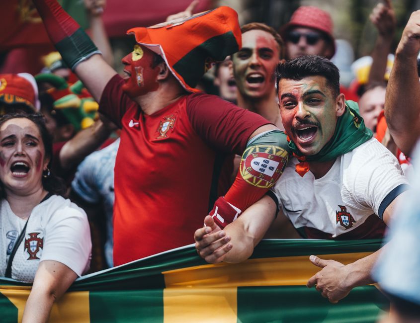 Morocco national team players celebrating goal 2022 World Cup